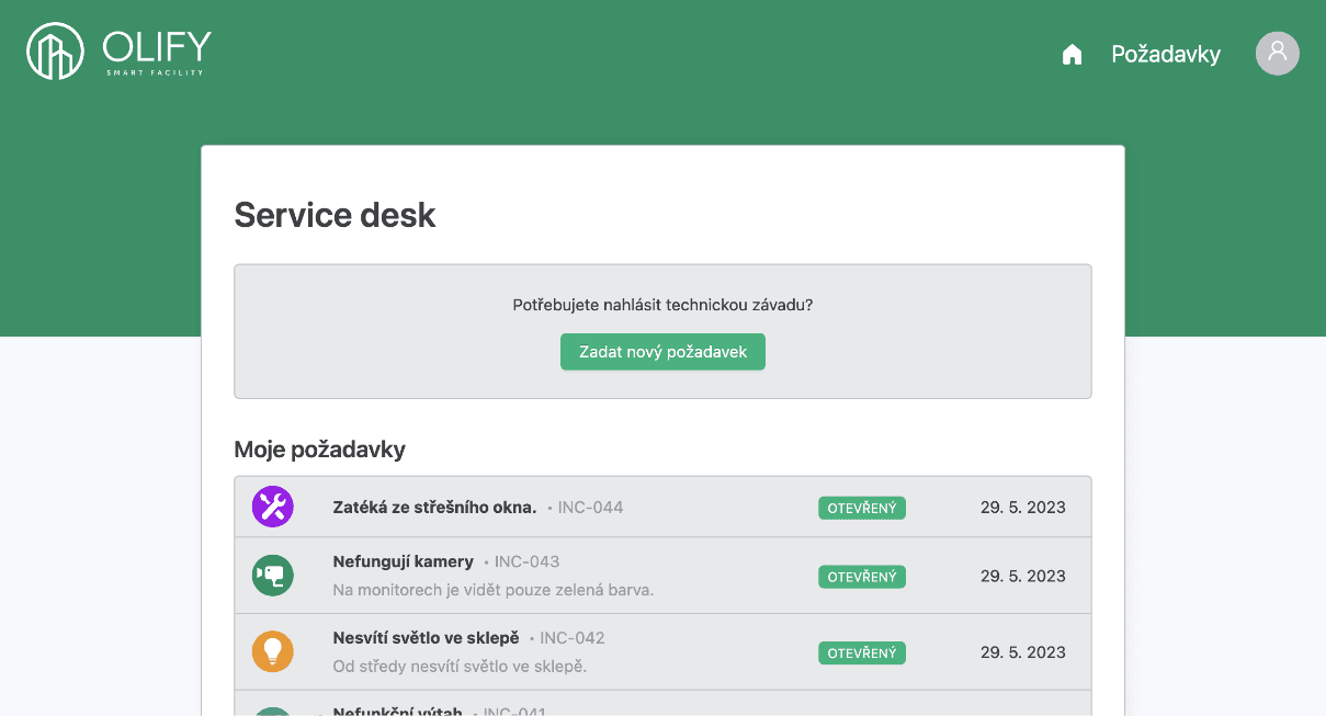 Service desk UI